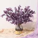 Yastouay 15 Pcs Fake Flowers Artificial Flowers, Real Touch Silk Flowers Faux Flowers for Decorations, Lavender Purple Babys Breath Artificial Flowers Bulk for Spring Summer Decor Floral Arrangement