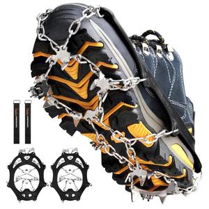 Cimkiz Crampons Ice Cleats Traction Snow Grips for Boots Shoes Women Men Anti Slip 19 Stainless Steel Spikes Safe Protect for Hiking Fishing Walking Climbing Mountaineering M
