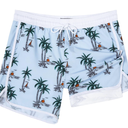 SURF CUZ Mens Swim Trunks with Compression Liner 5" Swimming Trunks 5 Inch Retro Swim Shorts with Zipper Pockets Large