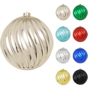 8in Large Christmas Ornaments Champagne Shatterproof Christmas Ball Ornaments Giant Hanging Balls Mercury Decorations for Holiday