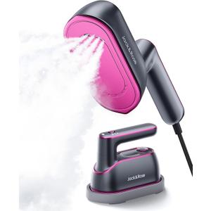 Jack Rose Travel Steamer Iron for Clothes,1200w Iron Steamer, Portable Handheld Travel Size Steamer iron,8S Fast Heat-Up Large Ceramic Heat Panel,