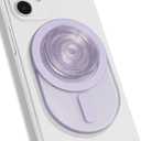Oval Magnetic Phone Grip  MagSafe Compatible, Translucent Design, Slim and Lightweight, Grip and Stand for iPhone (Violet)