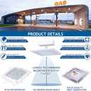 LED Canopy Light, Gas Station Canopy Light, Commercial Outdoor Fixture, 200W 28000LM 140LM/W 5700K, 600-850W HPS HID Replacement, UL&CUL Listed, Waterproof Area Light for Parking Lot, White