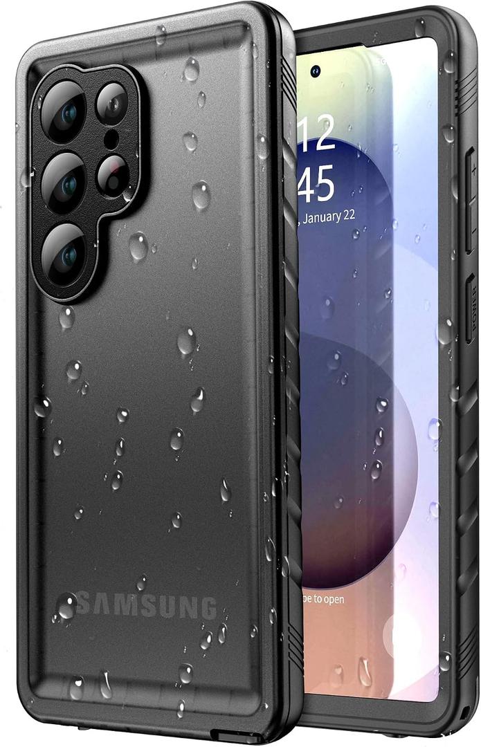 SPORTLINK for Samsung Galaxy S25 Ultra Case, IP68 Waterproof Dustproof Military 360 Full Body Heavy Duty Shockproof Protective with Camera Screen Protector S 25 Phone Front Back Cover 6.9" Black