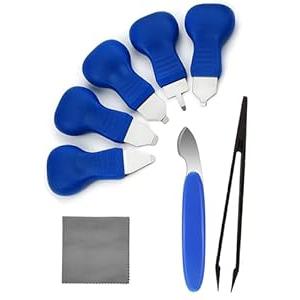 TICFROG Watch Back Removal Tools, 8 in 1 Watch Battery Replacement Tool Kit with 6 Types of Pry Tools, Wristwatch Case Back Opener Remover, Anti-Static Tweezers and 18cm Cleaning Cloth