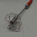 Easy Whisk - 12 Inch Stainless Steel Semi Automatic Whisk Rotating Hand Egg Beater for Milk Frother, Dough, Cream, Matcha, Hand Push Kitchen Mixer for Blending, Whisking, Beating & Stirring (Red)