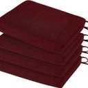 HARBOREST Chair Cushions for Dining Chairs - Non-Slip Foam Seat Cushions with Ties, Square Kitchen Chair Cushions Set of 4, 16" x 16" x 2", Burgundy