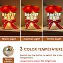 Rose Flower Table Lamp Gifts: for Women/Mother's Day/Mom/Grandma/Sister/Girlfriend, Battery Powered Small Night Light for Kitchen Bedroom Office Decor,Rechargeable Cordless Touch Crystal Lamp