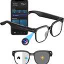 800W Ai Smart Glasses with Camera 1080P HD Video Recording, AI Translator for 160 Languages, GPT Object Recognition, Bluetooth Audio, Photochromic Lenses, 290mAh Long Battery for Travel Sports