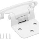 Cabinet White Hinges Overlay, 50 Pack (25 Pairs) Self Closing Flush Face Mount Cabinet Hinge Hardware for Cabinet Doors