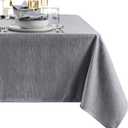 Elrene Home Fashions Continental Solid Texture Water, Stain & Wrinkle Resistant Tablecloth, 60"X102" Rectangle, Gray