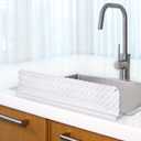 Silicone Sink Splash Guard - Premium Water Splash Guard for Kitchen, Island and Bathroom - Non-Slip Suction Cup Base (Upgrade Suction) - Dishwasher Safe - White