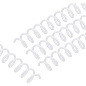 PATIKIL 100 Pack Plastic Spiral Binding Coils, 11mm(7/16") Binding Coils 60 Sheet Capacity Spiral Binder Rings 3:1 Pitch for Office Classroom, White