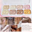 8 Colors Highlighter Makeup Palette, Glitter Eyeshadow Palette Facial Contour Brightening Blush Makeup Shimmer Glitter Highlighter Bronzer Palette Highlighters Cosmetics