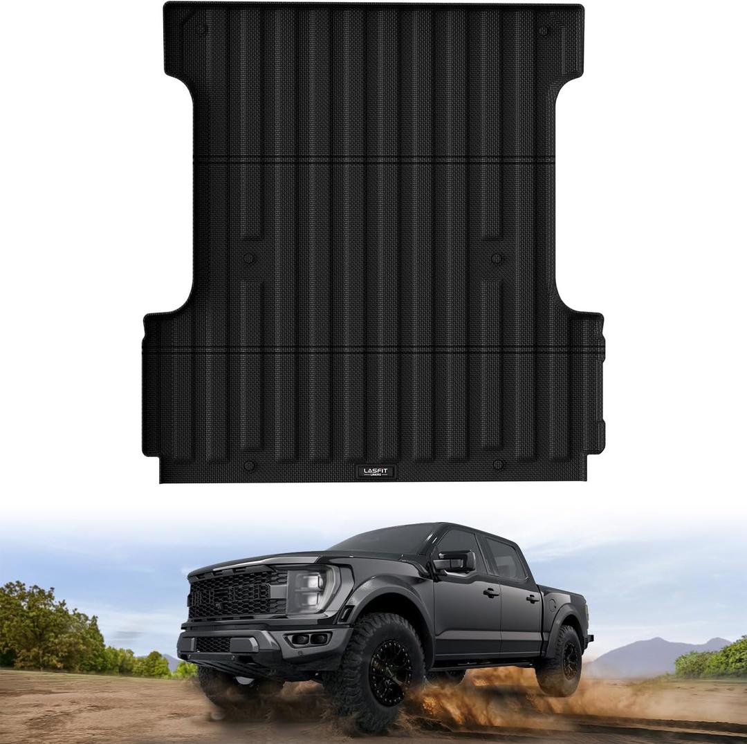 LASFIT 5.5FT Bed Mat for Ford F-150 2015-2023| F150 Lightning 2022 2023 67.1" Trcuk Bed Liner TPE All Weather Protector Durable & Easy Clean-Not Fit for Drop in Bedlienr