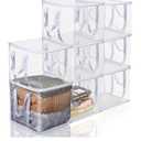 Windyun 6 Pcs Clear Zippered Organizers 12''x12''x12'' Moving Bags with Reinforced Handles Heavy Duty Storage Cube Tote Storage Bags Bins for Clothes Moving Supplies Linens Shoes Closet Organizer