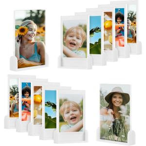 Cute Mini Instax Polaroid Frame, 2x3 Picture Frames for Fujifilm Instax Mini Film, Small Polaroid Frames for Wallet Size Photos, Little Photos Desktop Display Holder,12 Pack (White)