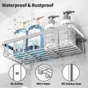 Liuoud 5 Pack Shower Caddy Organizer Rack Shelf for Inside Shower, Self Adhesive Bathroom Wall Storage Basket Rustproof Stainless Steel Large Capacity Shampoo Holder, Silver