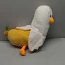 PEACH CAT Banana Duck Plush Toy Cute Plushie Hugging Plush Pillow Duck Stuffed Animal for Girls and Boys White 19.7"