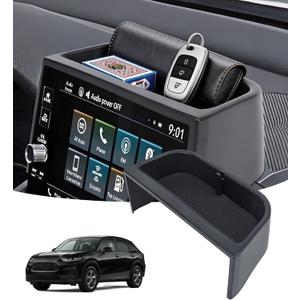Dashboard Storage Tray Dash Organizer for Honda HRV 2026 2025 2024 2023 (Fits for 7 Inch & 9 Inch Screen) Interior Accessories Center Console Behind Screen Storage Box for 2023-2026 HR-V, Black