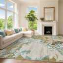 8x10 Washable Non-Slip Area Rug for Living Room (Orange Yellow)
