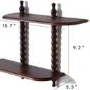 FRIADE 2-Tier Wall Mounted Floating Shelf with Two Roman column ,Decorative Display shelf for Entrance,Bathroom, Bedroom, Living Room, Kitchen,Office (Dark Brown)