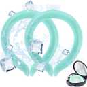 2PCS Neck Cooling Tube with Cold Insulated Bag,Reusable Ice Neck Cool Wearable Body Cooling Products for Summer Heat (Green*2)