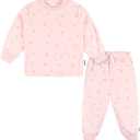 Gerber Baby Girls' 2-Piece Fleece Pajamas Pants Set (4T, Pink Stars)