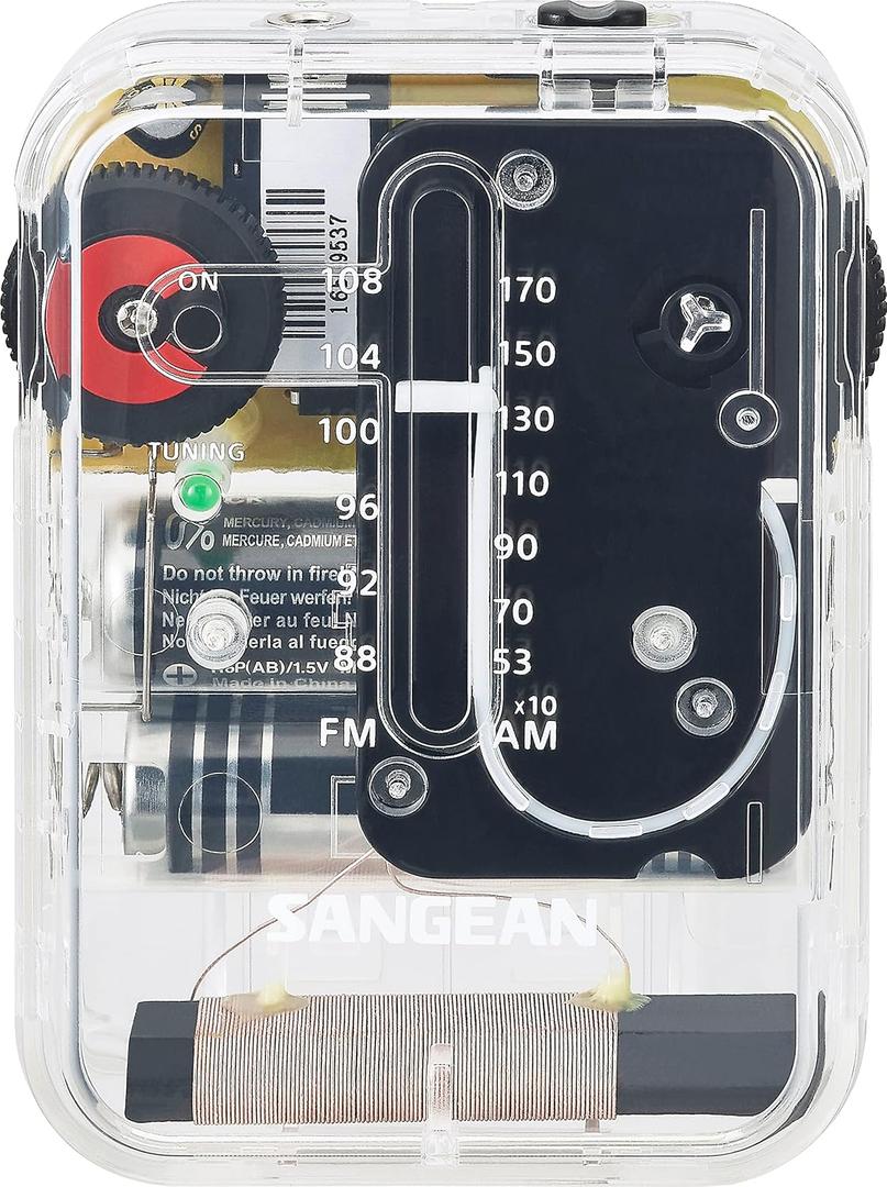 Sangean SR-32CL AM/FM Pocket Analog Radio (Clear)