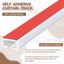 DoubleFill 11 FT/126 IN Self Adhesive Ceiling Curtain Track Rail No Drill Rod Screws or Tools No Damage for Windows Cabinet Closet Bathroom Shower Curtain Room Divider