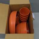 Wheat Straw Dinnerware Sets, Homienly 20pcs Unbreakable Microwave Dishwasher Safe Tableware Lightweight Bowls, Cups, Plates Set Reusable Dinner Plates Bowls set (Orange)