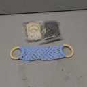 uxcell 3Pcs Kitchen Dish Towel Holder, 10"x2.4" Crochet Towel Ring with Hanging Loop for Cabinet House Oven Stove Door (Grey, Light Blue, Cream White)