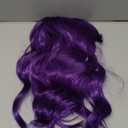 Dark Purple Short Bob Wigs with Bangs for Women Loose Wavy Wig Curly Wavy Shoulder Length Bob Synthetic Cosplay Wig for Girl Colorful Costume Wigs