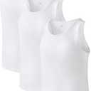 DAVID ARCHY Men's Undershirts Combed Cotton Tank Tops Soft Moisture-Wicking Shirt Breathable A-Shirt for Men 3 Pack S