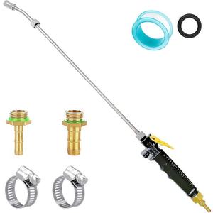 Sprayer Wand,Adjustable Universal Sprayer with 3/8" Brass Barb, Stainless Steel Replacement Sprayer Wand with Shut off Valve (3/8" Barb Sprayer Wand)