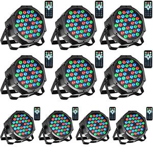 Amazon.com: LUNSY Dj Lights, 10 Pack 36 LED Par Lights Stage Lights with Sound Activated Remote Control & DMX Control, Stage Lighting Uplights for Wedding Club Music Show Christmas Holiday Party Lighting : Musical Instruments