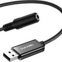DUKABEL USB Headphone Adapter, External Sound Card with TRRS 4 Pole Jack, Mic-Supported USB to 3.5mm Audio Adapter for PC PS4 PS5 and More [9.8 inch]