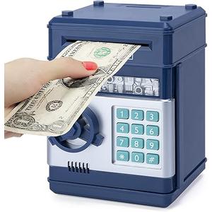 Refasy Piggy Bank Cash Coin Can ATM Bank Electronic Coin Money Bank for Kids Age 3-12, Money Savings Box Mini ATM Coin Bank Toys Gifts for 3 4 5 6 7 8 9 10 11 12 Year Old Boys Girls