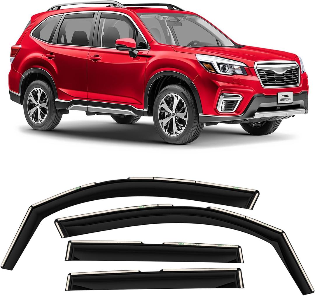 in-Channel Extra Durable Rain Guards for Subaru Forester 2019-2024, Window Deflectors, Vent Window Visors, 4 Pieces - 200714 (For Forester 19-24)