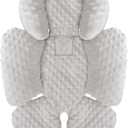 KAKIBLIN Infant Car Seat Insert, Carseat Head Insert & Body Support for Newborn, 2-in-1 Reversible Newborn Car Seat Cushion, Soft Stroller Insert for Car Seats, Bouncer, Strollers, Swing (Gray)