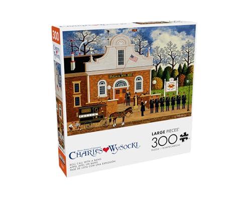 Buffalo Games – Roll Call with a Bang - Charles Wysocki - 300 Oversized Piece Jigsaw Puzzle ​ Larger Shapes - Great for Adults, Seniors, Family, Kids, Easy to Grip