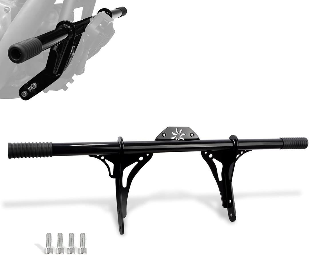 Highway Peg Crash Bar/Highway Footpegs Enginge guard for Harley Dyna with mid Control Models 2006-2017, for Street Bob FXDB/I Fat Bob FXDF Low Rider FXDL/I Wide Glide FXDWG/I,Gloss Black