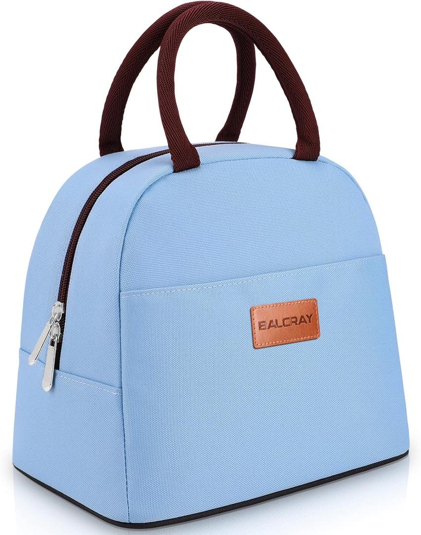 BALORAY Lunch Bag for Women Men Insulated Lunch Box for Adult Reusable Lunch Tote Bag for Work, Picnic or Travel (Sky Blue)