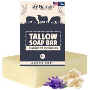 2 x Beef Tallow Soap Bar – Grass Fed Tallow Soap, Bar Soap for Dry, Itchy Skin