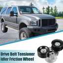 X AUTOHAUX Serpentine Drive Belt Tensioner Idler Friction Wheel for Ford F-250 Super Duty 1999-2002 for Ford F-250 Super Duty 2003 Idler Pulley AC Belt Tension No.F8UZ6B209CA
