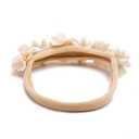 cherrboll 3pcs Baby Girl Flower Headbands, Super Soft & Stretchy Nylon Floral Hairbands for Newborn Toddler (Beige)