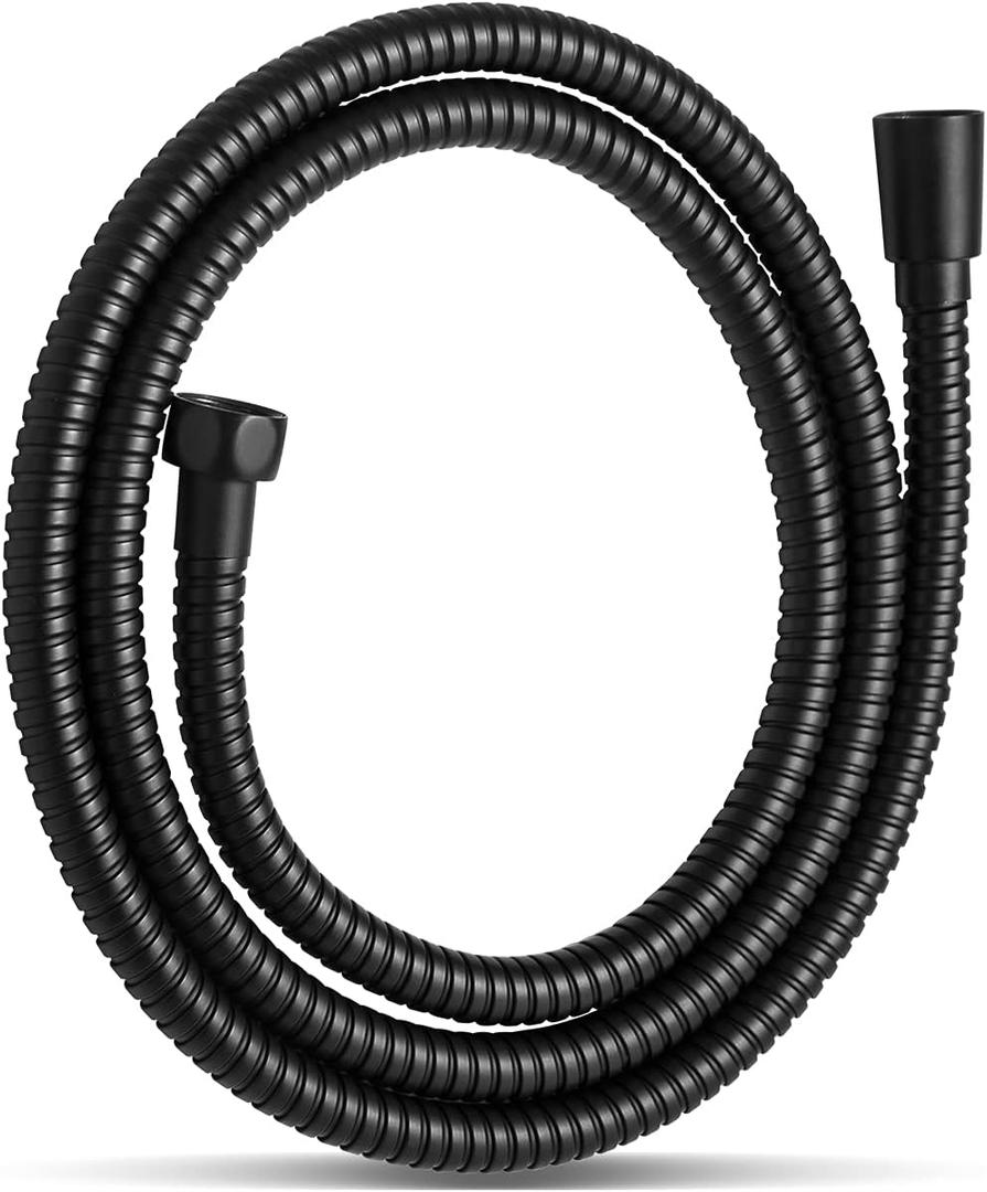 OFFO Shower Hose, Kink Free Stainless Steel Shower Hose Attachment Electroplating Handheld Shower Head Hose Flex Hoses Extension with Brass Insert & Nut for Pet Bathing Cleaning 80 in, Matte Black