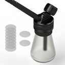 Portable Hookah Set for Travel - Premium Aluminum Mini Glass Hookah Handheld (Black)