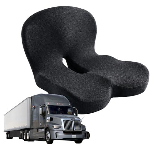 dunlips Memory Foam Seat Cushion for Truck Drivers, Office Chairs, Car Seats Ergonomic Chair Cushion, Sciatica & Tailbone Relief Ergonomic Pressure Relief Pad for Long Sitting (Black)