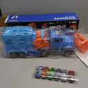 Kids Toys for 3 4 5 6 7 8 Years Old Boys, Carrier Truck Transport Car with Lights Sounds, Christmas Birthday Gift for Toddler, Foldable Layer Car Race Track Playset with Race Track, 6 Metal Toy Cars (Blue)